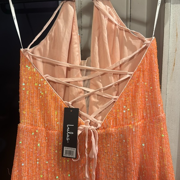 Lulus Sequin Halter Slit Dress - Picture 3 of 7